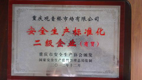 安全生產標準化二級企業（2012）